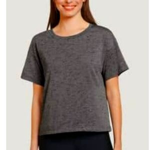 NWT Jockey Soft Lounge Cropped Tee, Black Space Dye Color
